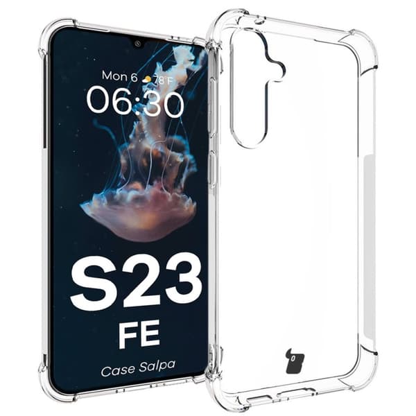Bizon Case Salpa joustava suojakuori Galaxy S23 FE:lle, läpinäkyvä