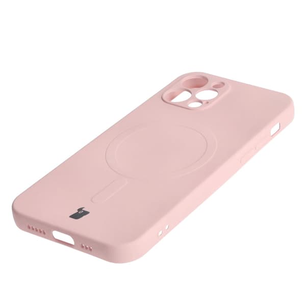 Bizon Magnetic -silikonikotelo iPhone 12 Prolle, vaaleanpunainen