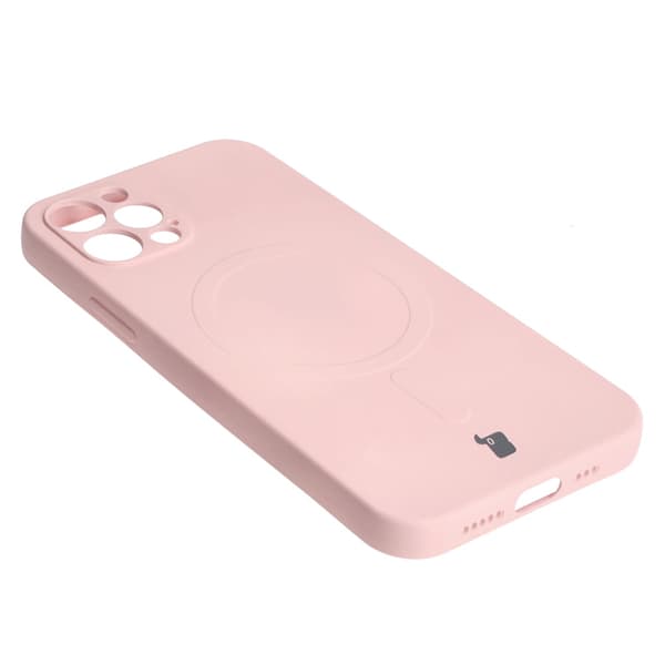 Bizon Magnetic -silikonikotelo iPhone 12 Prolle, vaaleanpunainen