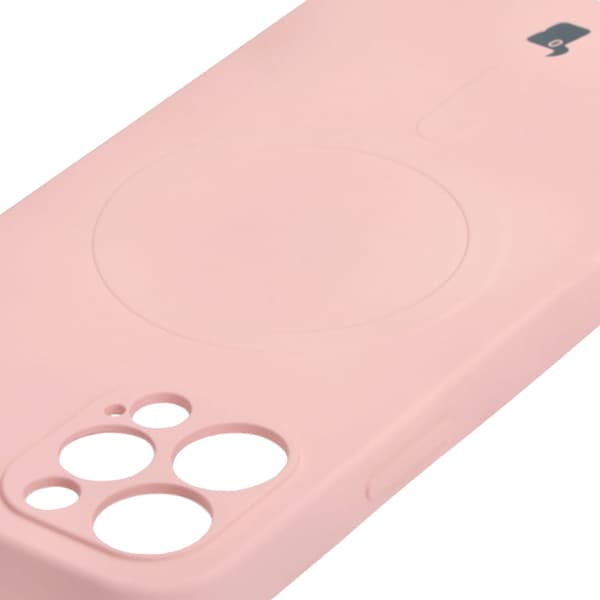 Bizon Magnetic -silikonikotelo iPhone 12 Prolle, vaaleanpunainen