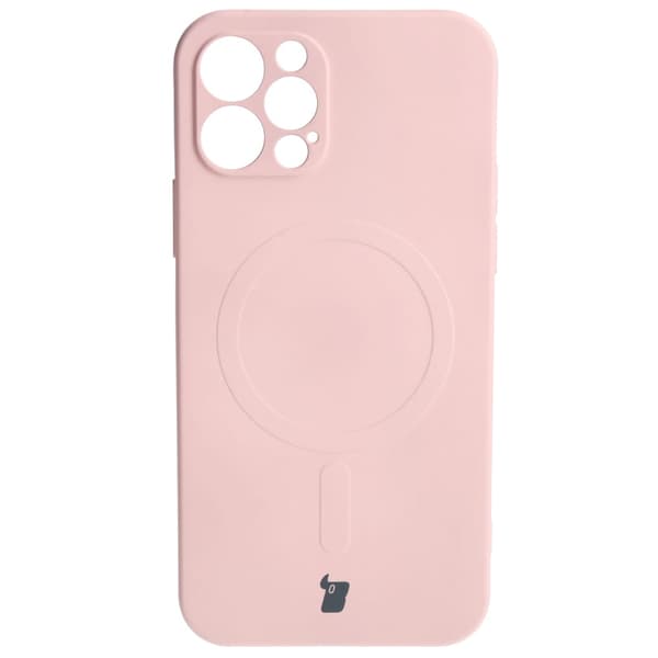 Bizon Magnetic -silikonikotelo iPhone 12 Prolle, vaaleanpunainen