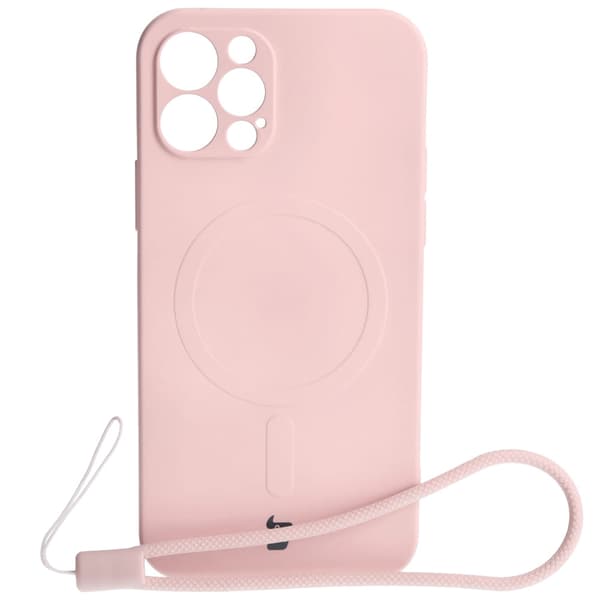 Bizon Magnetic -silikonikotelo iPhone 12 Prolle, vaaleanpunainen