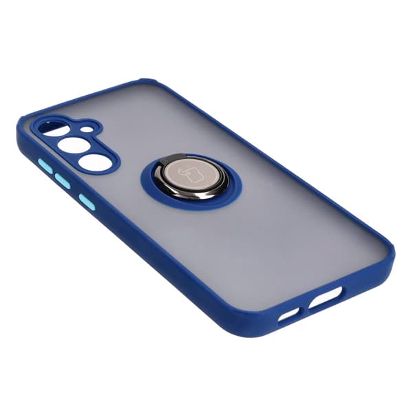 Bizon Case hybridi sormus sormuskotelo Galaxy S23 FE:lle, savunpunainen ja tummansininen kehys