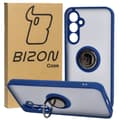 Pikkukuva 1 / 5: Bizon Case hybridi sormus sormuskotelo Galaxy S23 FE:lle, savunpunainen ja tummansininen kehys