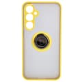 Miniatyrbillede 2 af 5: Bizon Case Hybrid Ring Fingerring Cover til Galaxy S23 FE, Røgfarvet med Gul Ramme