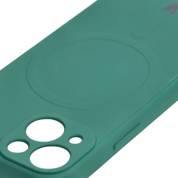 Bizon Silikone Magnetisk Sq til iPhone 13 Mini, mørkegrøn
