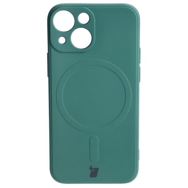 Bizon Silikone Magnetisk Sq til iPhone 13 Mini, mørkegrøn