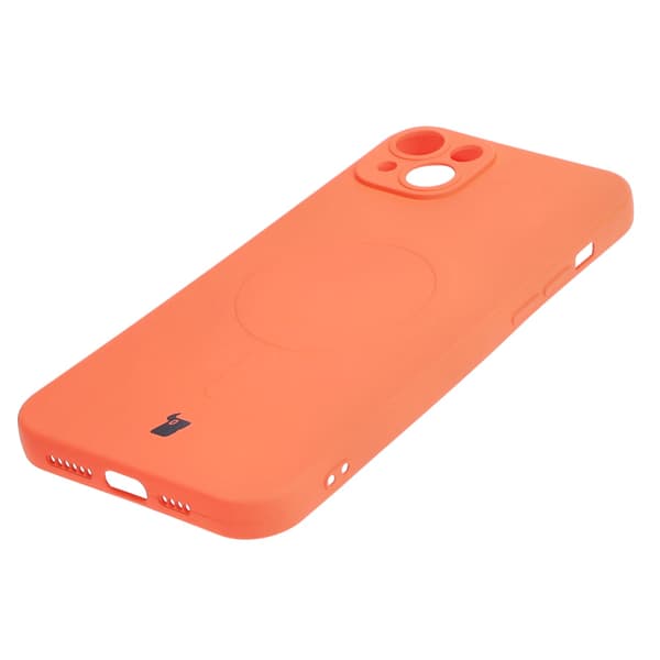 Bizon Magnetic silikonikuori iPhone 14 Plussalle, porkkana