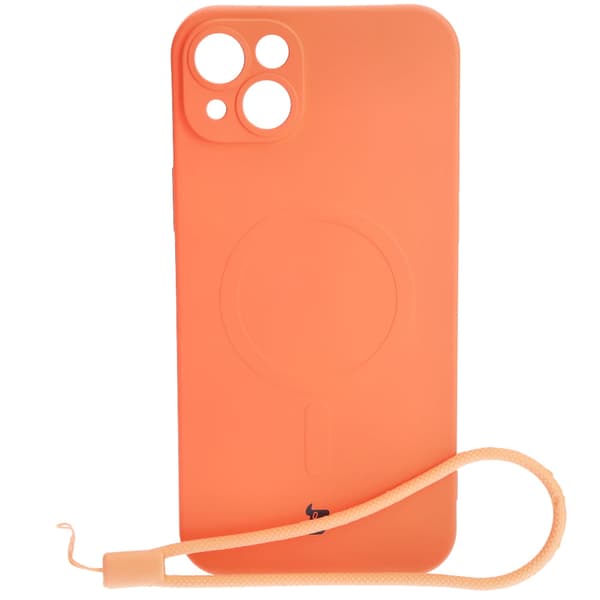 Bizon Magnetic silikonikuori iPhone 14 Plussalle, porkkana