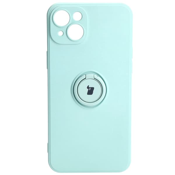 Bizon Silikone-etui Ring Sq til iPhone 15 Plus, turkis
