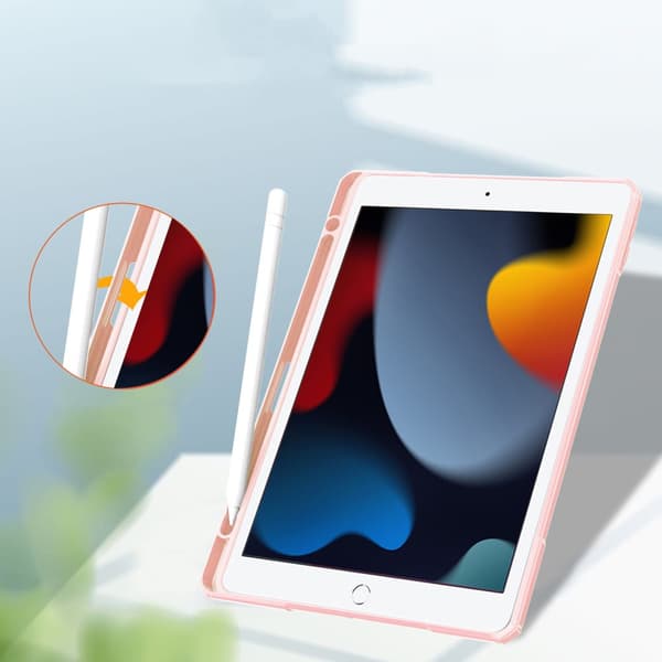 Bizon Cover Tab Clear Matt til iPad 9 10.2 2021 / iPad 8 2020 / iPad 10.2 2019, lyserød