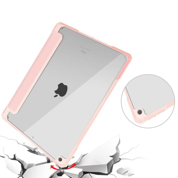 Bizon Cover Tab Clear Matt til iPad 9 10.2 2021 / iPad 8 2020 / iPad 10.2 2019, lyserød