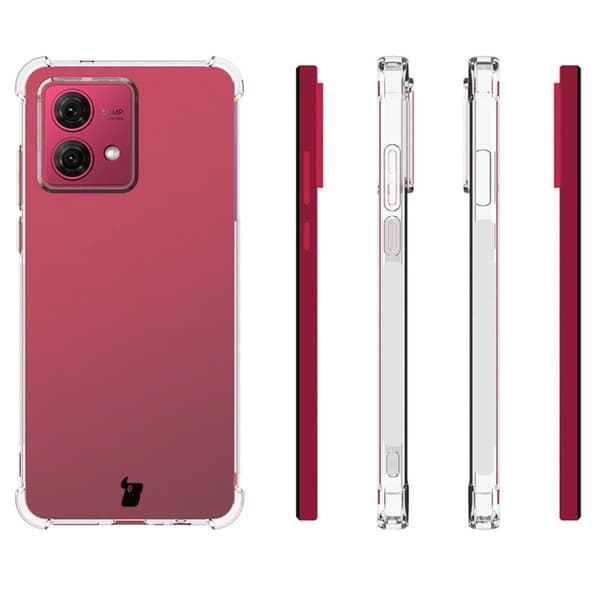 Bizon Case Salpa Joustava Suojakuori Motorola Moto G84 5G:lle, Läpinäkyvä