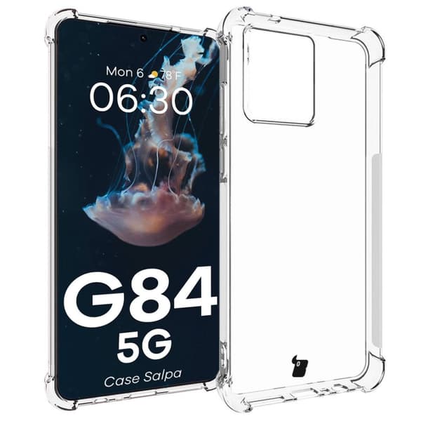Bizon Case Salpa Joustava Suojakuori Motorola Moto G84 5G:lle, Läpinäkyvä