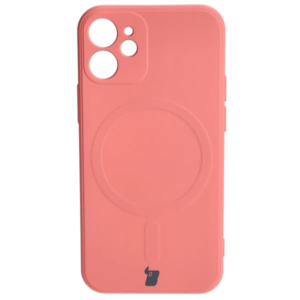 Bizon Silikone Magnetisk Sq Etui til iPhone 12 Mini, dirty pink