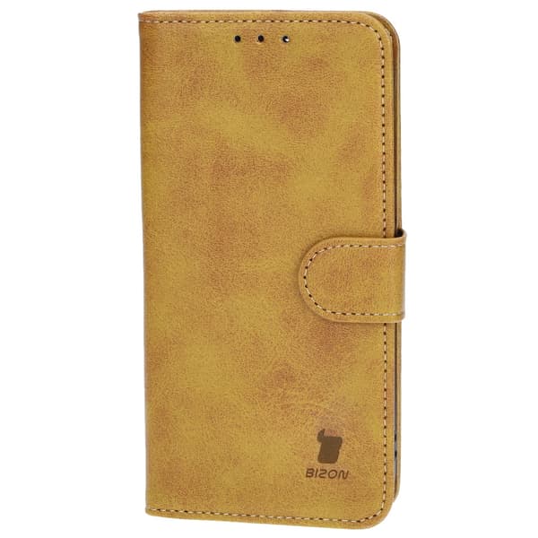 Bizon-etui med lomme til iPhone 14 Pro, brun