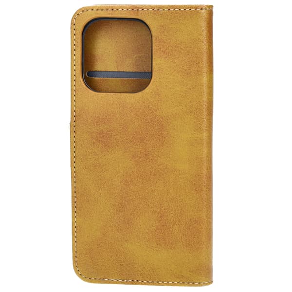 Bizon-etui med lomme til iPhone 14 Pro, brun