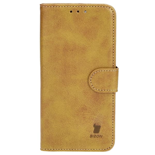Bizon-etui med lomme til iPhone 14 Pro, brun