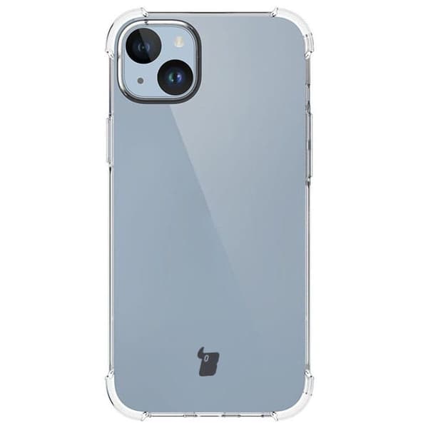 Bizon-kotelo + 2 lasia + linssi, kirkas pakkaus iPhone 15 Plussalle, läpinäkyvä