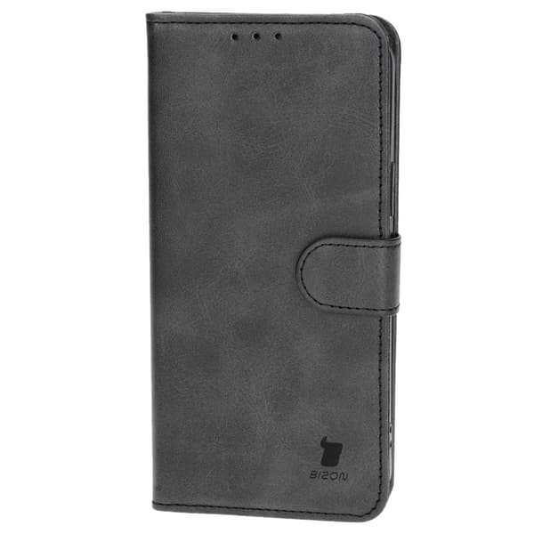 Bizon-etui med lomme til iPhone 15 Plus, sort