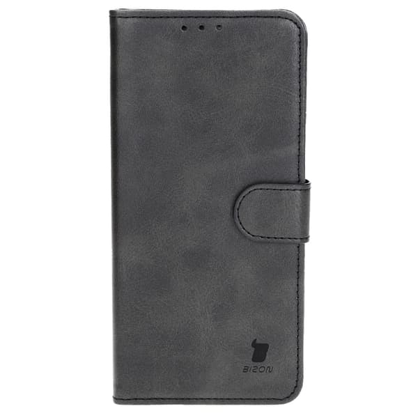 Bizon-etui med lomme til iPhone 15 Plus, sort