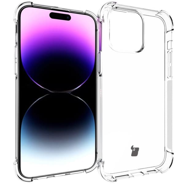 Bizon-kotelo + 2 lasia + linssi, läpinäkyvä iPhone 15 Pro Maxille