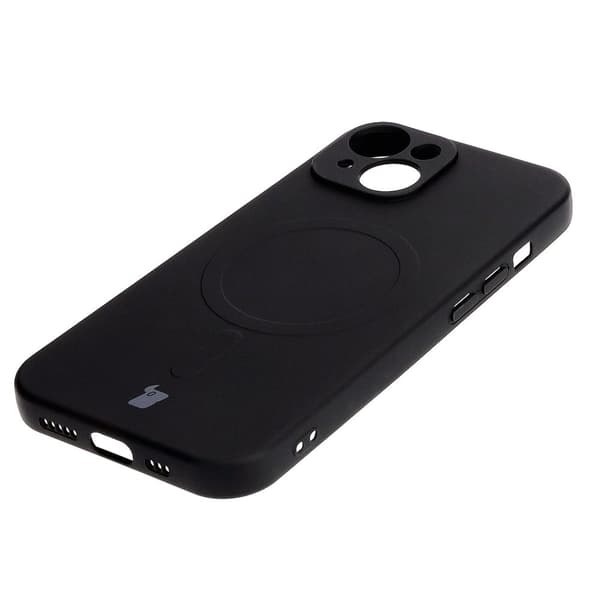 Bizon silikone-cover med magnetisk design til iPhone 15, sort