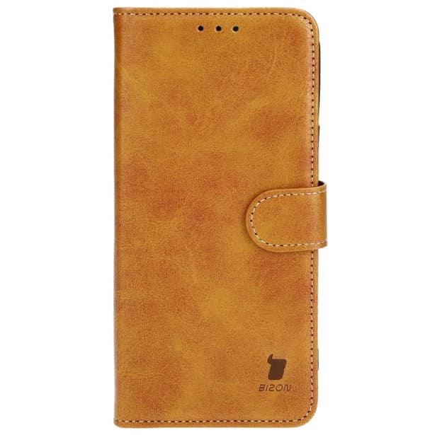 Bizon-etui med lomme til iPhone 13 Pro Max, brun
