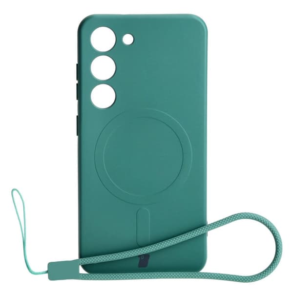 Bizon Silikone Magnetisk Cover til Galaxy S23, Mørkegrøn