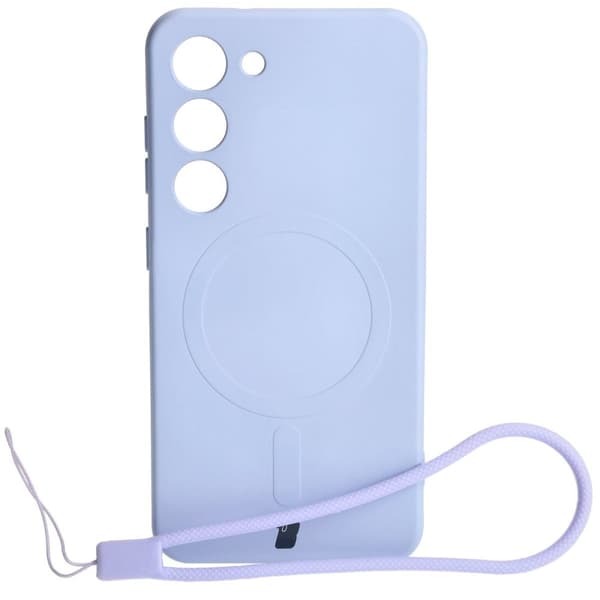 Bizon-skal med silikon, magnetiskt design för Galaxy S23, ljuslila