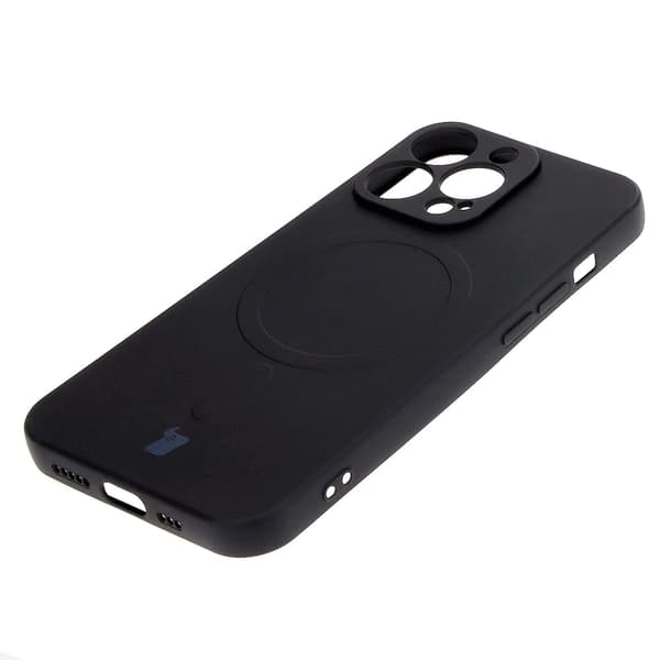 Bizon Silikone Magnetisk Cover til iPhone 13 Pro, Sort