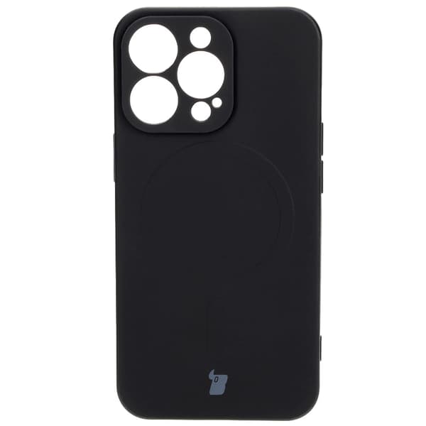 Bizon Silikone Magnetisk Cover til iPhone 13 Pro, Sort
