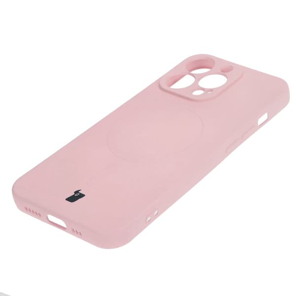 Bizon Magnetic silikonikuori iPhone 13 Prolle, vaaleanpunainen