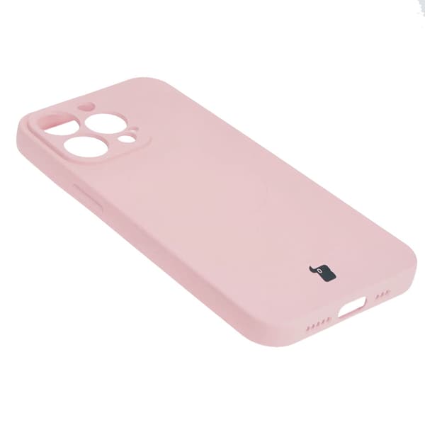 Bizon Magnetic silikonikuori iPhone 13 Prolle, vaaleanpunainen