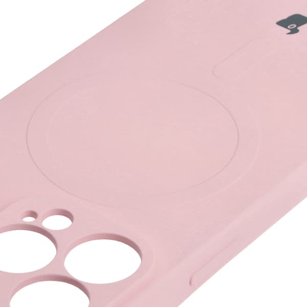 Bizon Magnetic silikonikuori iPhone 13 Prolle, vaaleanpunainen