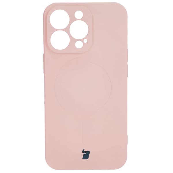 Bizon Magnetic silikonikuori iPhone 13 Prolle, vaaleanpunainen