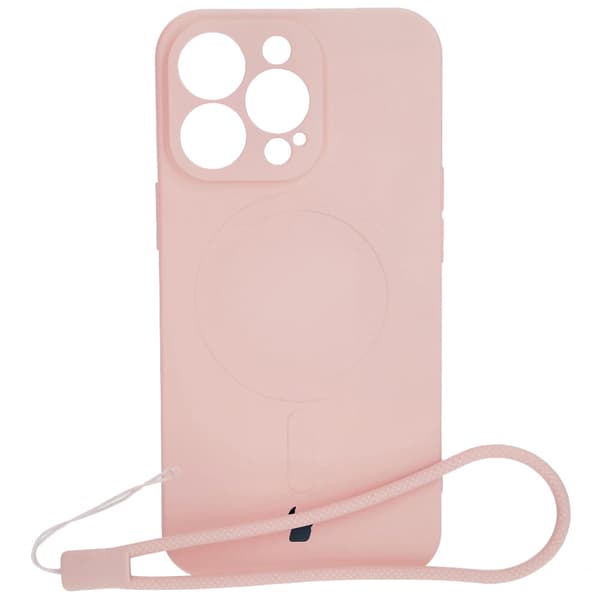 Bizon Magnetic silikonikuori iPhone 13 Prolle, vaaleanpunainen
