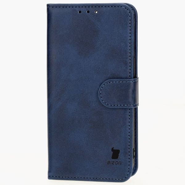 Bizon-etui med lomme til iPhone 13 Pro, marineblå