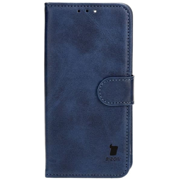 Bizon-etui med lomme til iPhone 13 Pro, marineblå