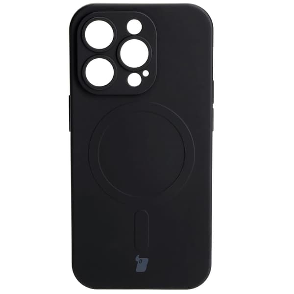 Bizon Silikone Magnetisk Cover til iPhone 14 Pro, Sort