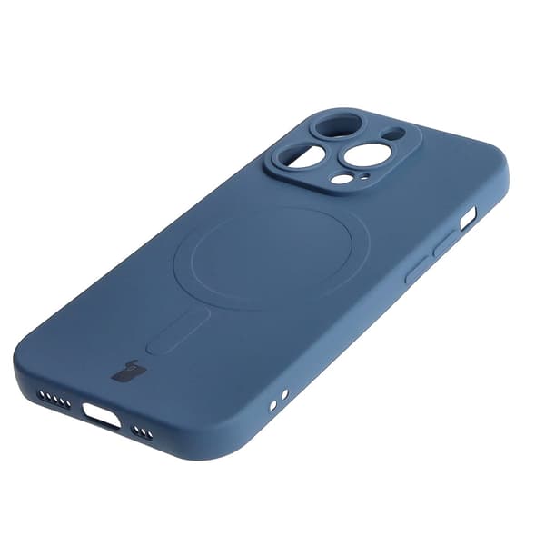 Bizon-skal med silikon, magnetiskt för iPhone 14 Pro, marinblå