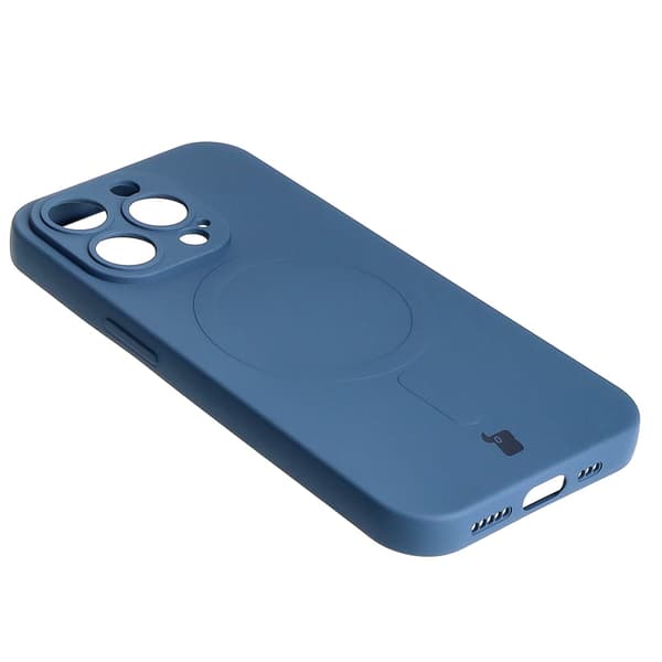 Bizon-skal med silikon, magnetiskt för iPhone 14 Pro, marinblå