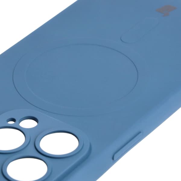 Bizon-skal med silikon, magnetiskt för iPhone 14 Pro, marinblå