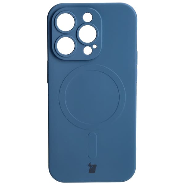 Bizon-skal med silikon, magnetiskt för iPhone 14 Pro, marinblå