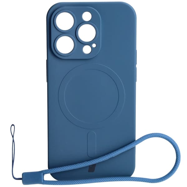 Bizon-skal med silikon, magnetiskt för iPhone 14 Pro, marinblå