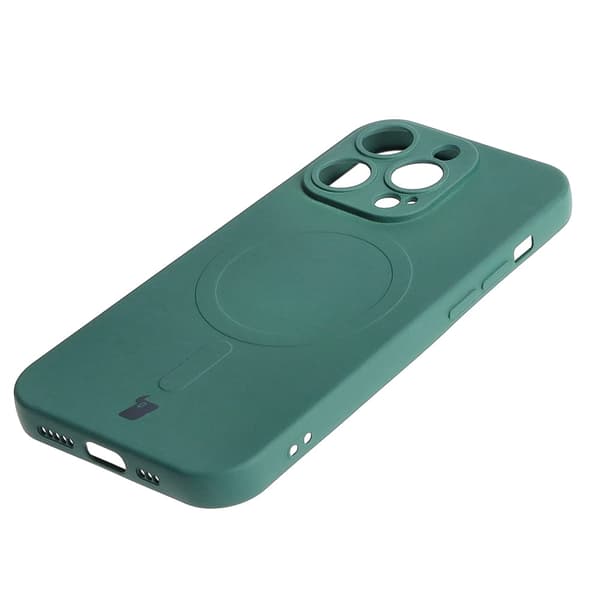 Bizon Silikone Magnetisk Cover til iPhone 14 Pro, Mørkegrøn
