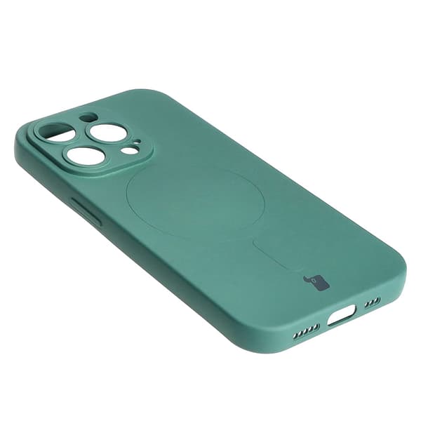 Bizon Silikone Magnetisk Cover til iPhone 14 Pro, Mørkegrøn