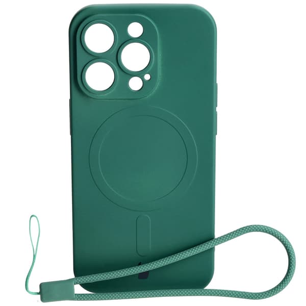 Bizon Silikone Magnetisk Cover til iPhone 14 Pro, Mørkegrøn