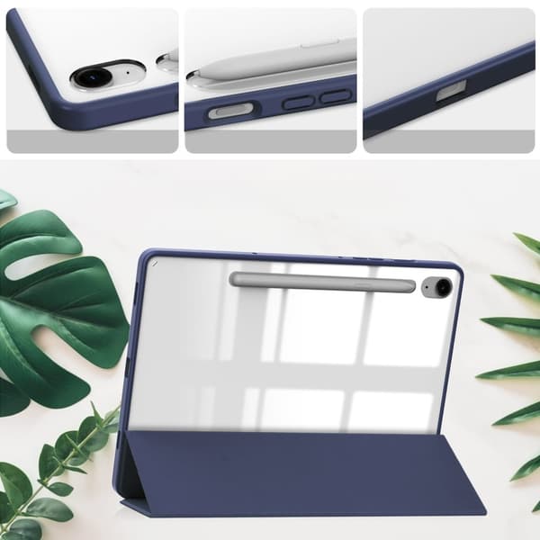 Bizon Case Tab Clear Matt-skal för Galaxy Tab S9 / S9 FE, marinblå