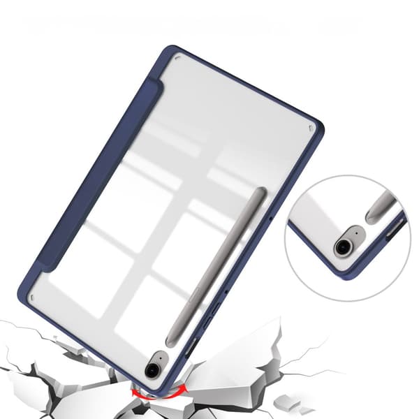 Bizon Case Tab Clear Matt-skal för Galaxy Tab S9 / S9 FE, marinblå